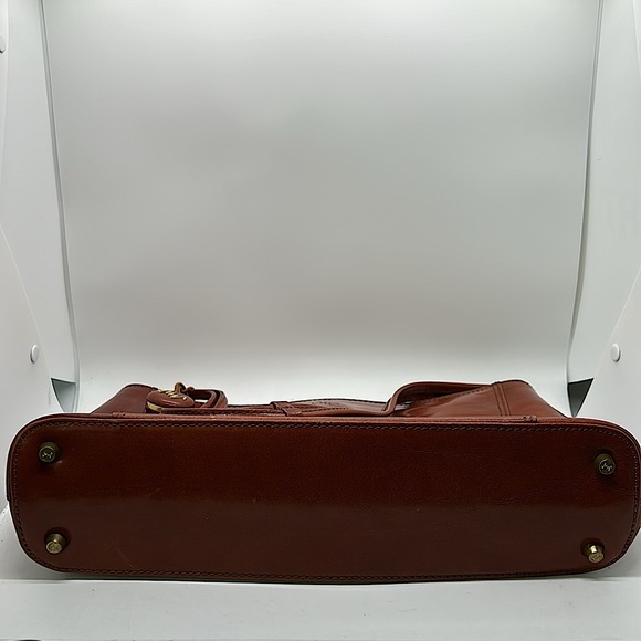 Monsac Original Rich Brown Leather Tote Bag Purse 🌺🌺 - Picture 5 of 12